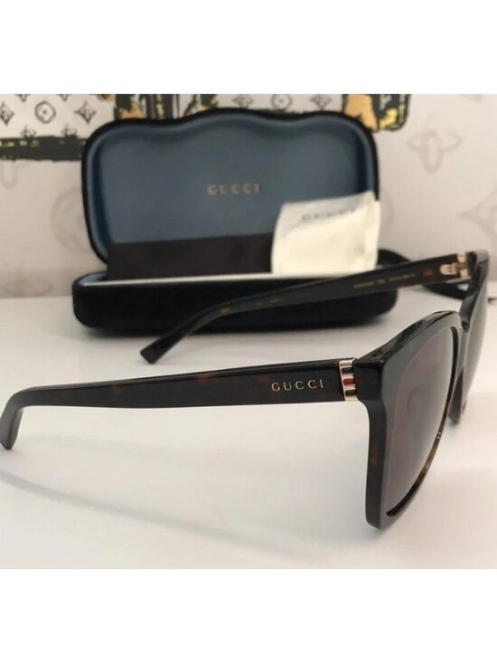 New Authentic Gucci GG0459SA 002 Havana Brown Butterfly Sunglasses main image 10